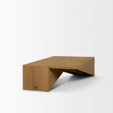West Light Brown Oak Wood Rectangular Coffee Table by Mercana at Eve Furniture