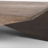 West Medium Brown Wooden Angled Coffee Table by Mercana at Eve Furniture