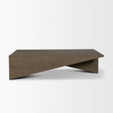 West Mid-Brown Oak Wood Rectangular Coffee Table by Mercana at Eve Furniture