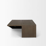 West Mid-Brown Oak Wood Rectangular Coffee Table by Mercana at Eve Furniture
