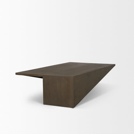West Mid-Brown Oak Wood Rectangular Coffee Table by Mercana at Eve Furniture