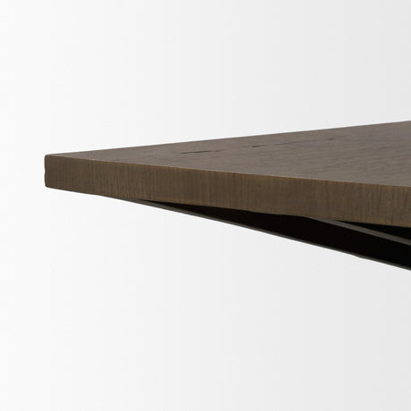 West Mid-Brown Oak Wood Rectangular Coffee Table by Mercana at Eve Furniture