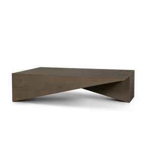West Mid-Brown Oak Wood Rectangular Coffee Table by Mercana at Eve Furniture