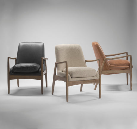 Westan Cognac Faux Leather W/Medium Brown Wood Accent Chair by Mercana at Eve Furniture