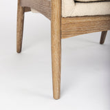 Westan Cream Boucle Fabric W/Light Brown Wood Accent Chair by Mercana at Eve Furniture
