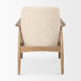 Westan Cream Boucle Fabric W/Light Brown Wood Accent Chair by Mercana at Eve Furniture