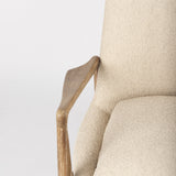 Westan Cream Boucle Fabric W/Light Brown Wood Accent Chair by Mercana at Eve Furniture