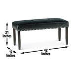 Westby Black PU Dining Bench w/Nailhead by Steve Silver at Eve Furniture