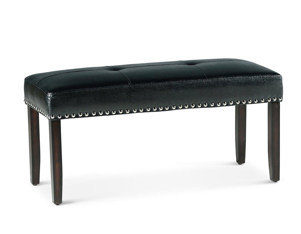 Westby Black PU Dining Bench w/Nailhead by Steve Silver at Eve Furniture