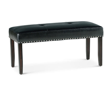 Westby Black PU Dining Bench w/Nailhead by Steve Silver at Eve Furniture