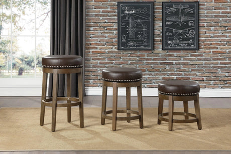 Westby Brown/Brown Round Swivel Stool, Brown, Set of 2 by Homelegance at Eve Furniture