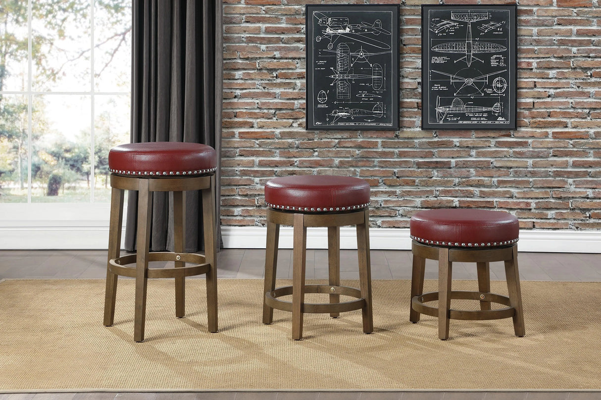 Westby Red/Brown Round Swivel Counter Height Stool, Set of 2 by Homelegance at Eve Furniture