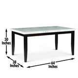 Westby White Marble Top Dining Table by Steve Silver at Eve Furniture