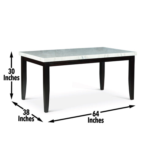 Westby White Marble Top Dining Table by Steve Silver at Eve Furniture