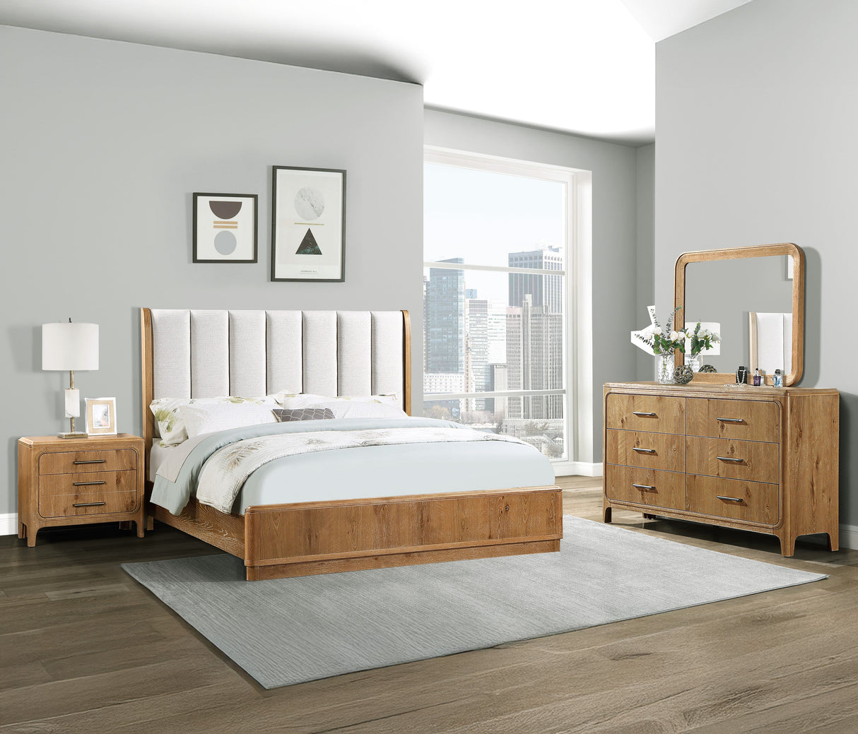 Westcott Cerused Natural Bedroom Mirror (Mirror Only) by Crown Mark at Eve Furniture