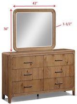 Westcott Cerused Natural Bedroom Mirror (Mirror Only) by Crown Mark at Eve Furniture