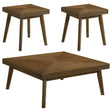 Westerly Walnut 3-Piece Square Coffee and End Table Set by Coaster at Eve Furniture