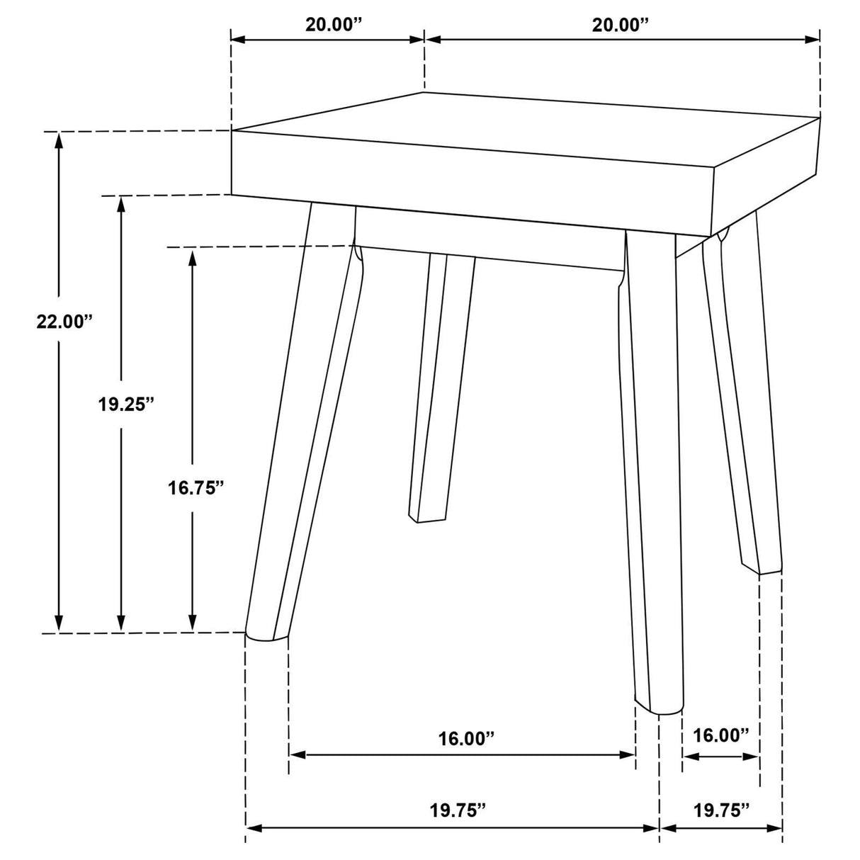 Westerly Walnut Square Wood End Table with Diamond Parquet by Coaster at Eve Furniture