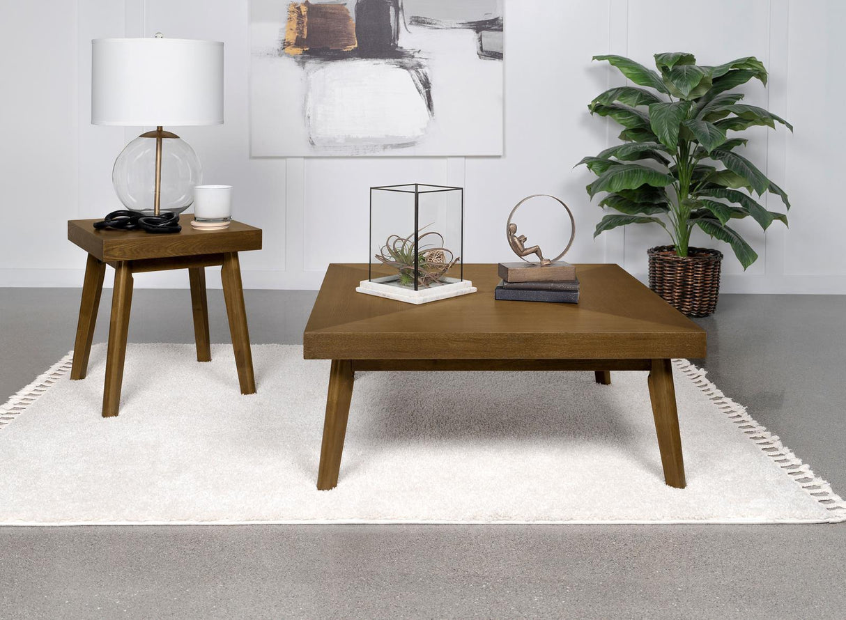 Westerly Walnut Square Wood End Table with Diamond Parquet by Coaster at Eve Furniture