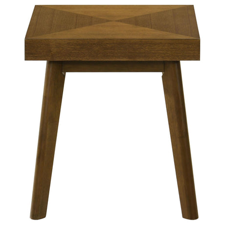 Westerly Walnut Square Wood End Table with Diamond Parquet by Coaster at Eve Furniture
