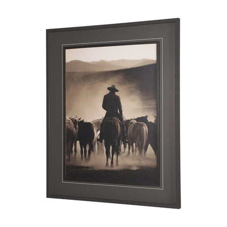 Western Horse Drive by Andreas Magnusson Textured FramedPhoto Print Matted under Glass by Mercana at Eve Furniture