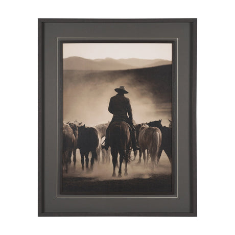 Western Horse Drive by Andreas Magnusson Textured FramedPhoto Print Matted under Glass by Mercana at Eve Furniture