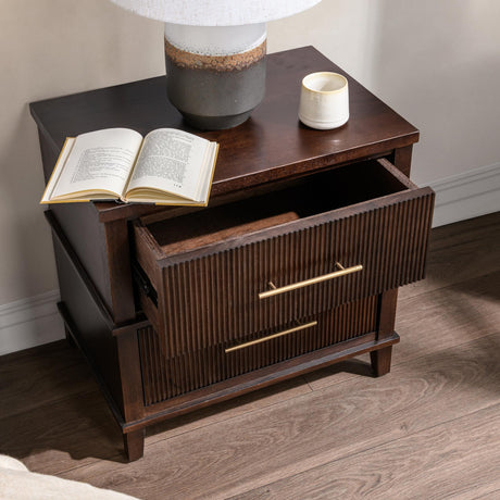 Westlake 2 Drawer Nightstand - Auburn Walnut by Classic Home at Eve Furniture
