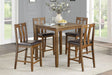 Weston Medium Brown 5-Piece Counter Height Set by Homelegance at Eve Furniture