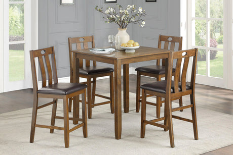Weston Medium Brown 5-Piece Counter Height Set by Homelegance at Eve Furniture