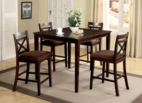 Weston Espresso 5 Pc. Counter Ht. Table Set by Furniture of America at Eve Furniture