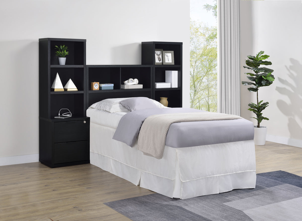 Westpark Black 3-Piece Twin Bedroom Set Bookcase Headboard by Coaster at Eve Furniture
