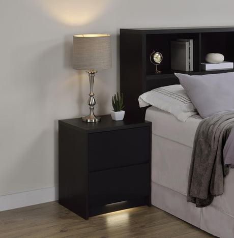 Westpark Black Nightstand with LED Lights and USB Ports by Coaster at Eve Furniture