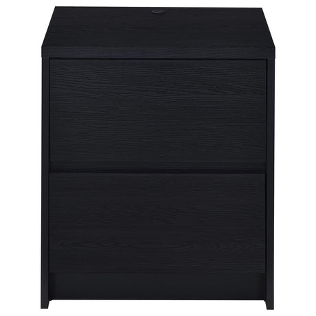 Westpark Black Nightstand with LED Lights and USB Ports by Coaster at Eve Furniture