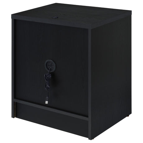 Westpark Black Nightstand with LED Lights and USB Ports by Coaster at Eve Furniture