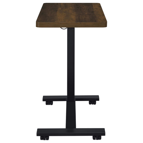 Westpark Dark Pine Pneumatic Adjustable C-Shape Side Table with Casters by Coaster at Eve Furniture