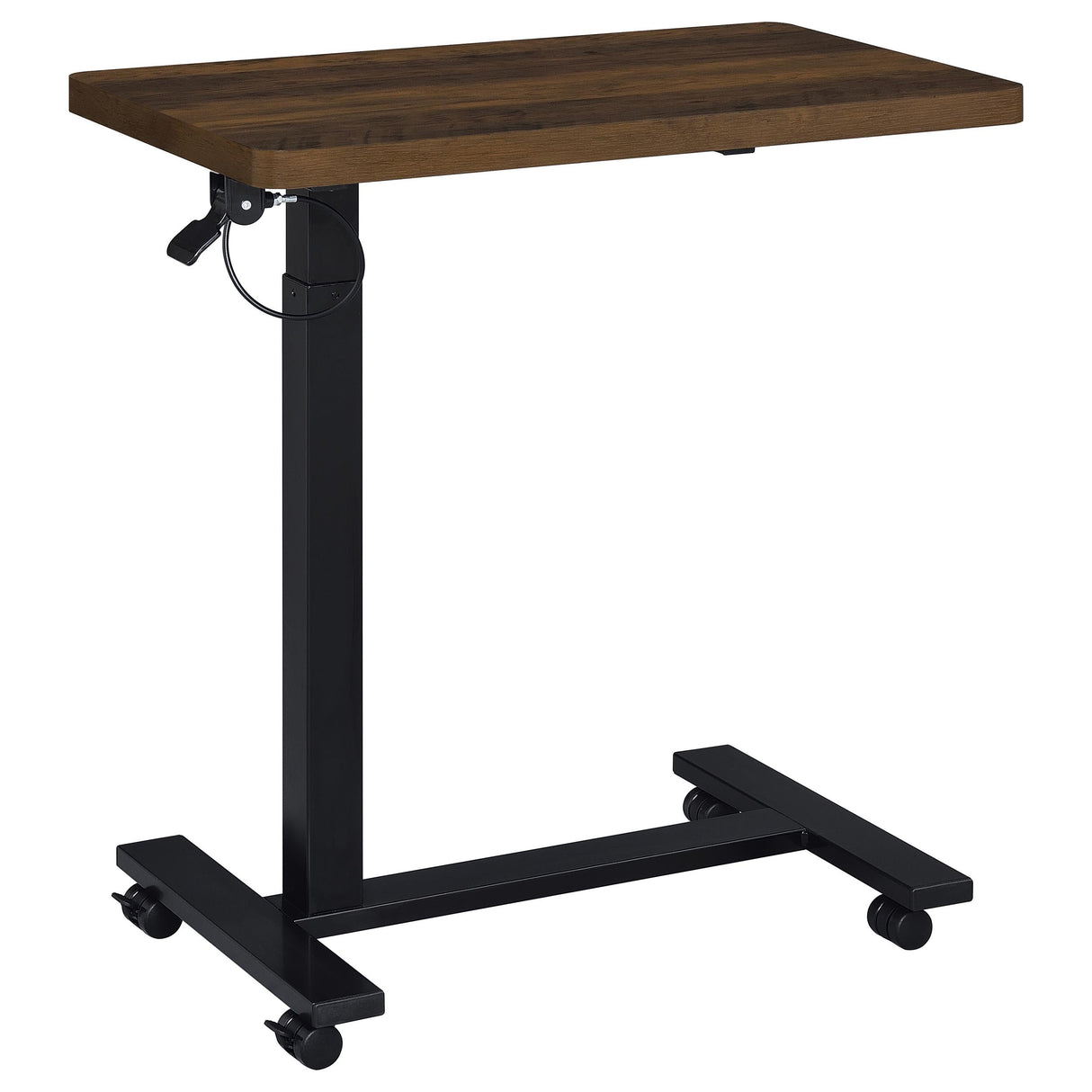 Westpark Dark Pine Pneumatic Adjustable C-Shape Side Table with Casters by Coaster at Eve Furniture
