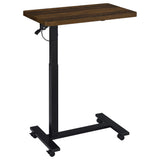 Westpark Dark Pine Pneumatic Adjustable C-Shape Side Table with Casters by Coaster at Eve Furniture