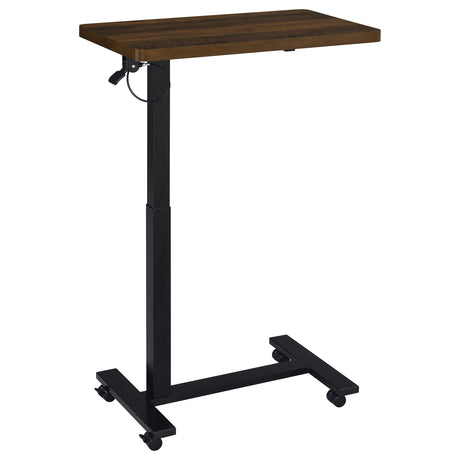 Westpark Dark Pine Pneumatic Adjustable C-Shape Side Table with Casters by Coaster at Eve Furniture