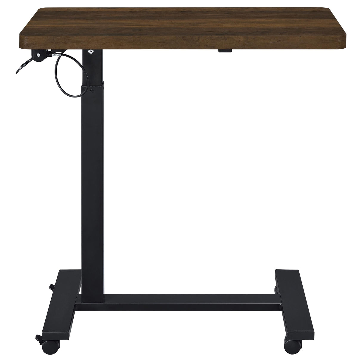Westpark Dark Pine Pneumatic Adjustable C-Shape Side Table with Casters by Coaster at Eve Furniture