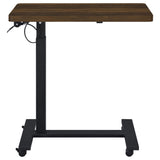 Westpark Dark Pine Pneumatic Adjustable C-Shape Side Table with Casters by Coaster at Eve Furniture
