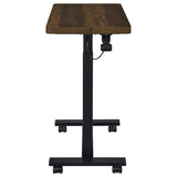 Westpark Dark Pine Pneumatic Adjustable C-Shape Side Table with Casters by Coaster at Eve Furniture
