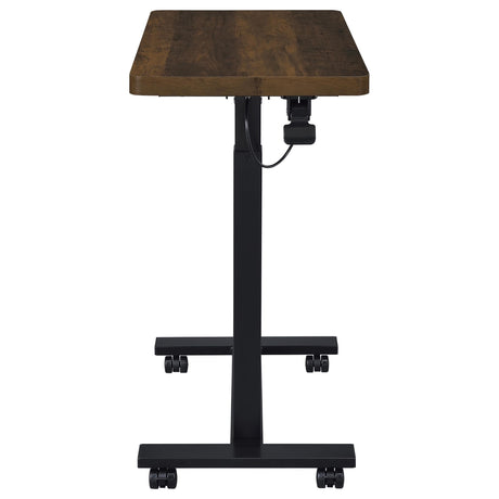 Westpark Dark Pine Pneumatic Adjustable C-Shape Side Table with Casters by Coaster at Eve Furniture
