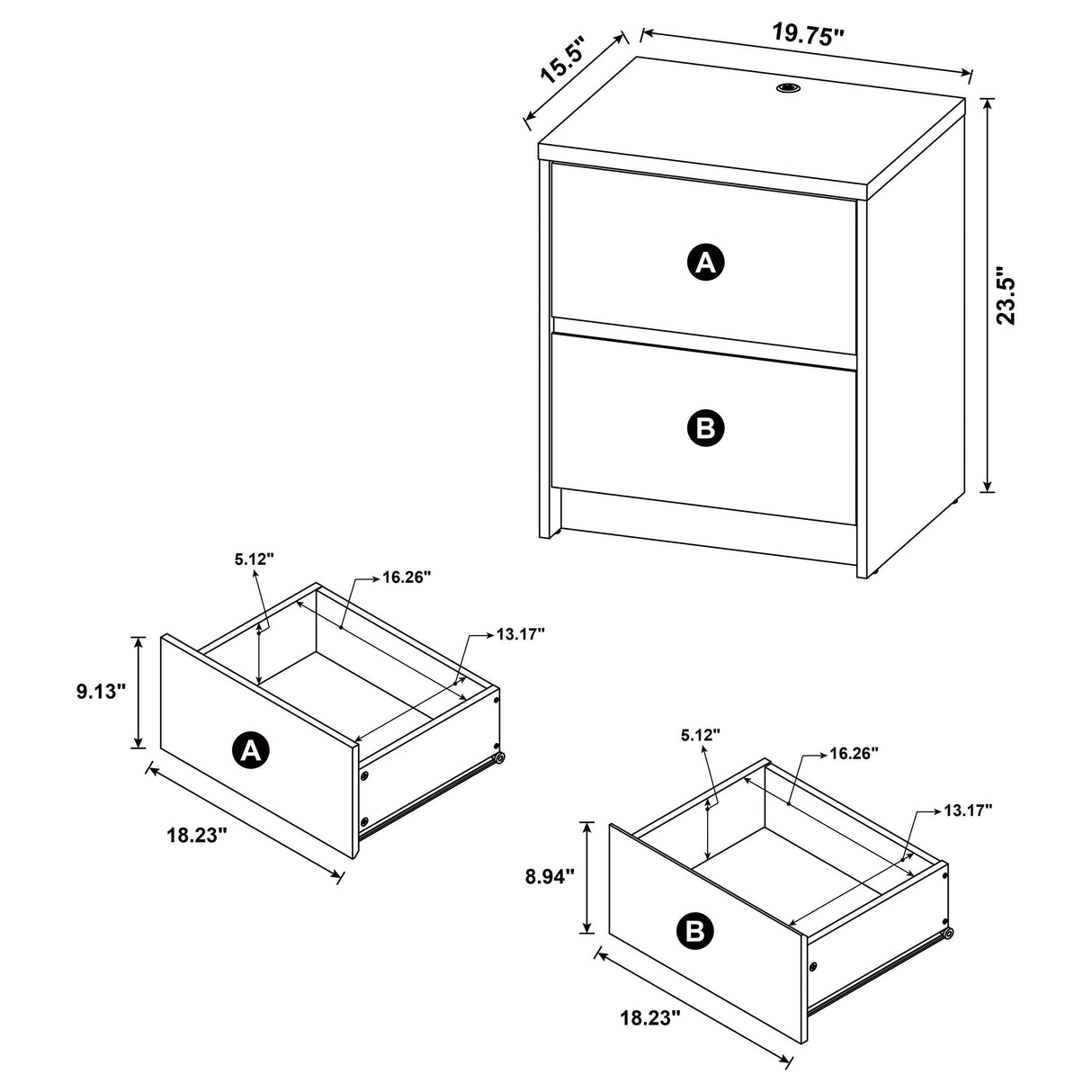 Westpark Mango Nightstand with LED Lights and USB Ports by Coaster at Eve Furniture