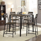 Westport Antique Brown/Black 5 Pc. Counter Ht. Table Set by Furniture of America at Eve Furniture