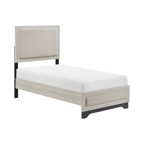 Westport White Oak/Gray Twin Platform Bed by Homelegance at Eve Furniture