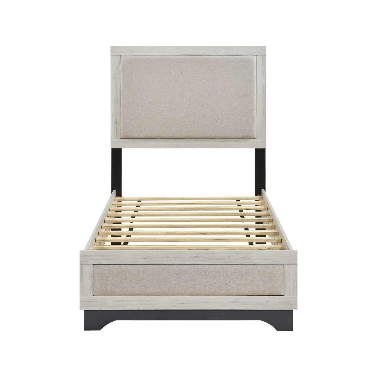 Westport White Oak/Gray Twin Platform Bed by Homelegance at Eve Furniture