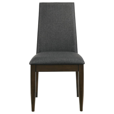 Wes Upholstered Side Chair (Set of 2) Gray/Dark Walnut by Coaster at Eve Furniture