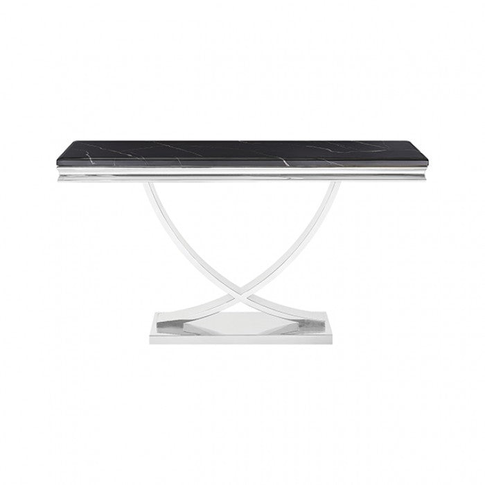 Wettingen Black/Chrome Sofa Table by Furniture of America at Eve Furniture