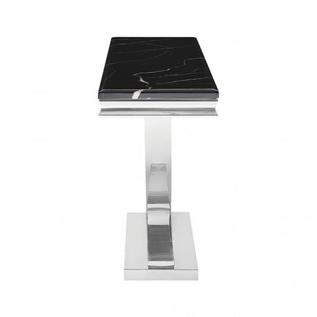 Wettingen Black/Chrome Sofa Table by Furniture of America at Eve Furniture