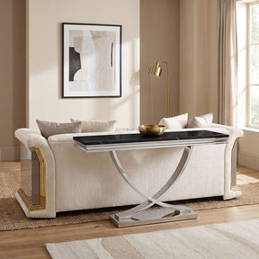 Wettingen Black/Chrome Sofa Table by Furniture of America at Eve Furniture